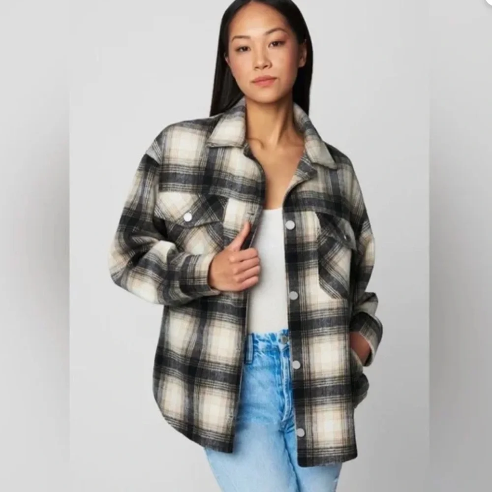 NWT Blank NYC Plaid Shacket in Checked Out XS New Flannel Jacket Shirt Oversized - Picture 5 of 11
